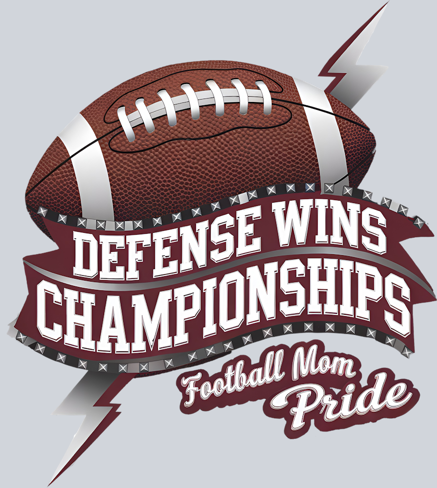 DTF Transfer Football - Defense Wins Championships Football Mom Pride