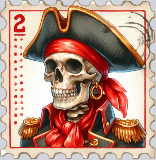 DTF Transfer High Seas - Postage Skeleton Pirate