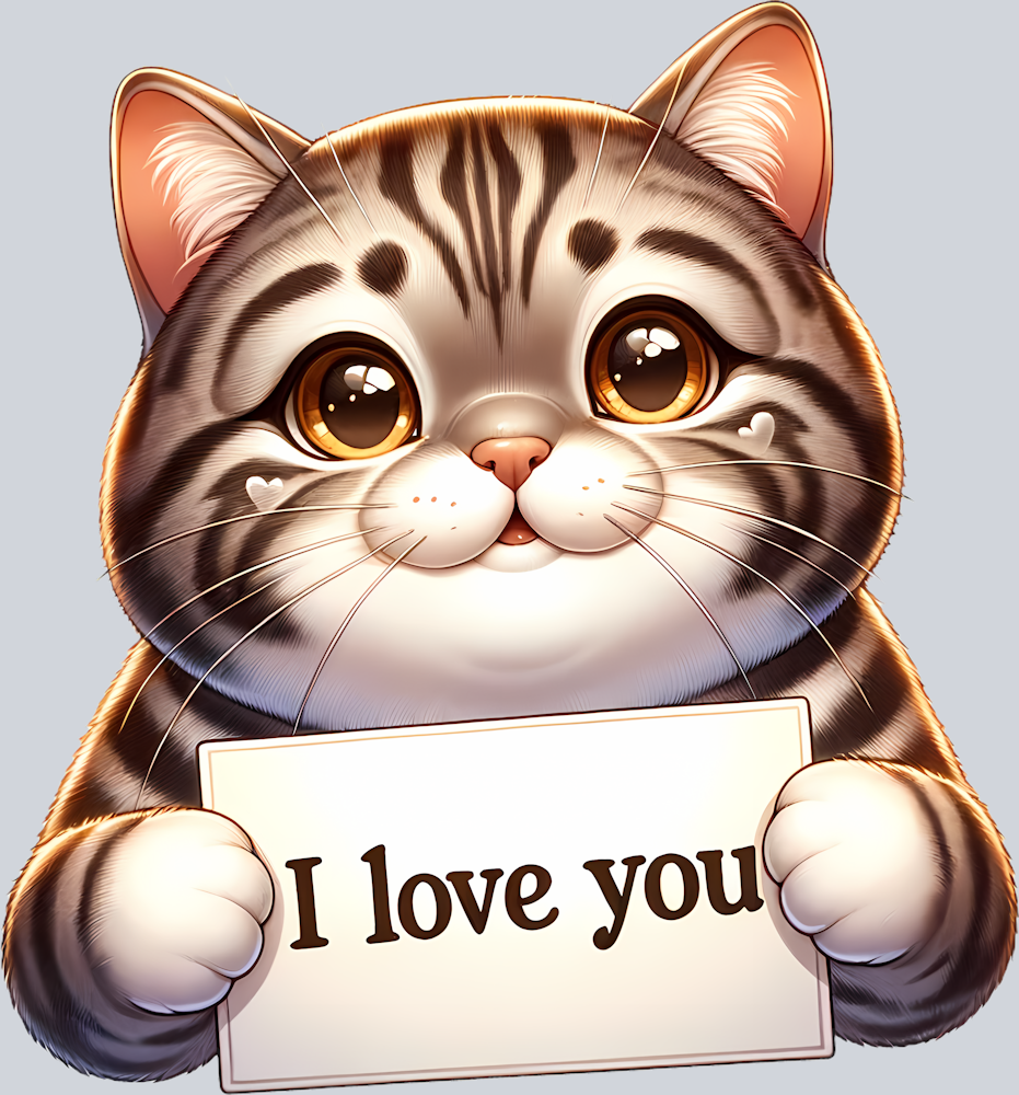 DTF Transfer Cats - I Love You