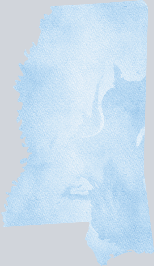 DTF Transfer Mississippi - Watercolor Blue