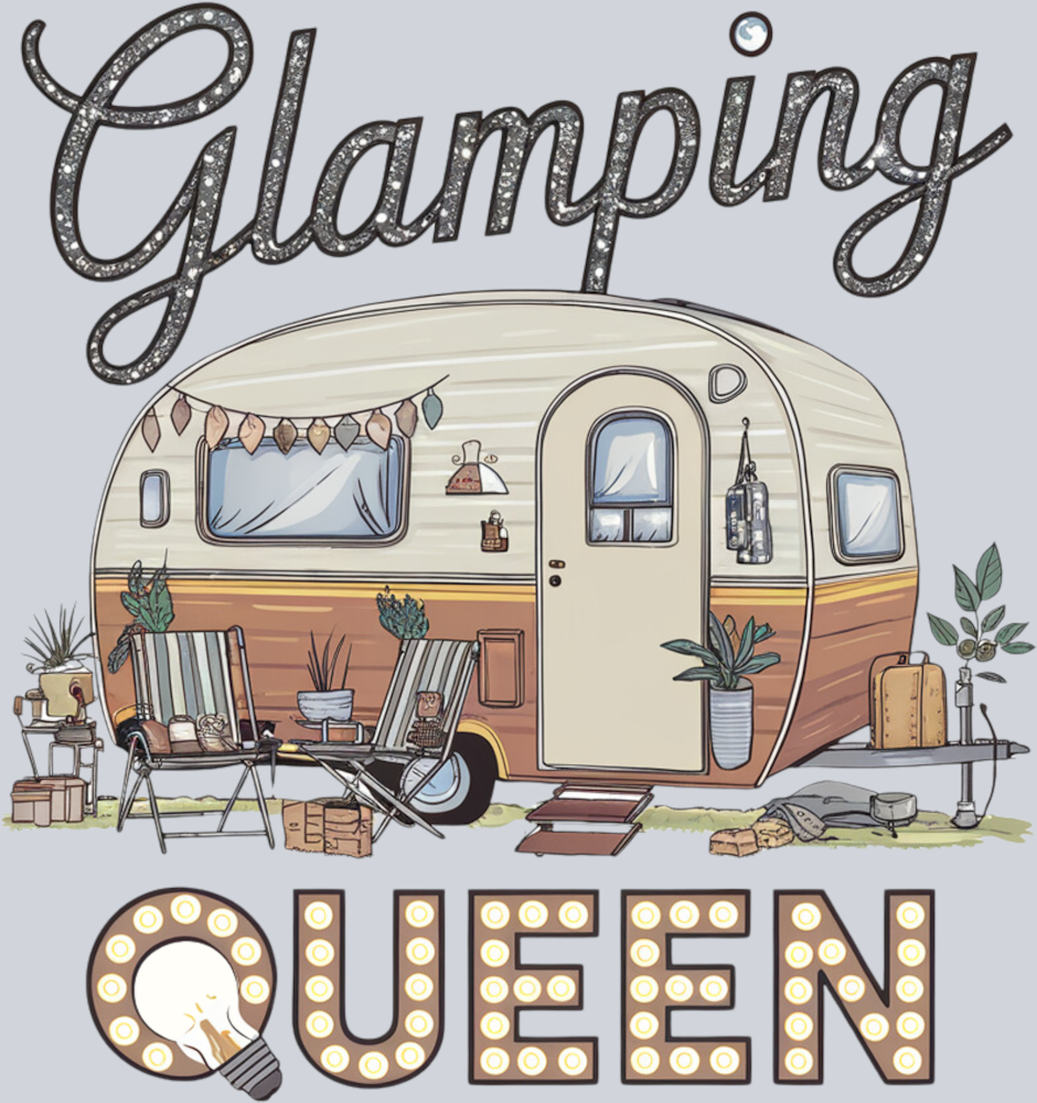 DTF Transfer Camping - Glamping Queen