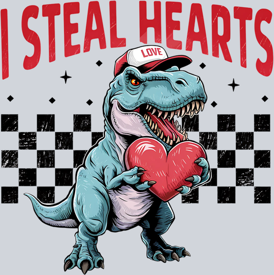 DTF Transfer Valentines - I Steal Hearts TREX