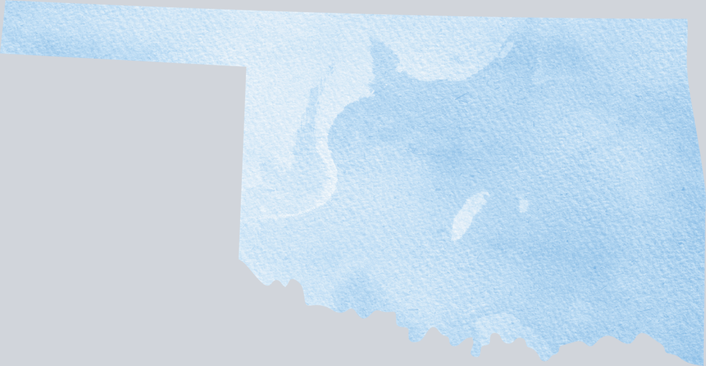 DTF Transfer Oklahoma - Watercolor Blue