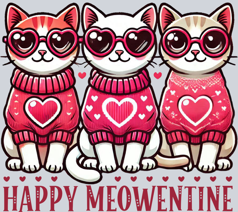 DTF Transfer Valentines - Happy Meowentine