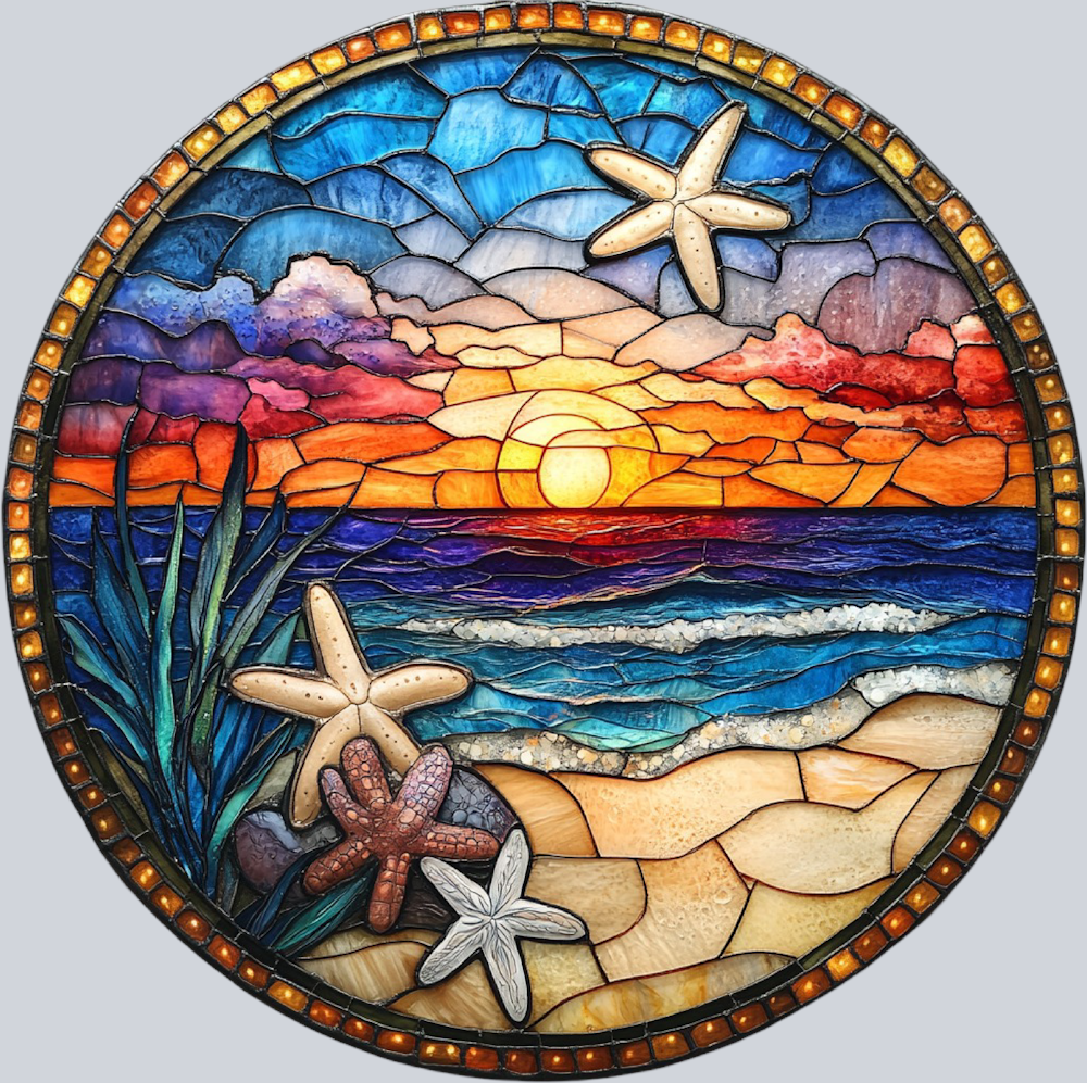 DTF Transfer High Seas - Beach Stained Glass