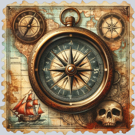 DTF Transfer High Seas - Postage Compasses