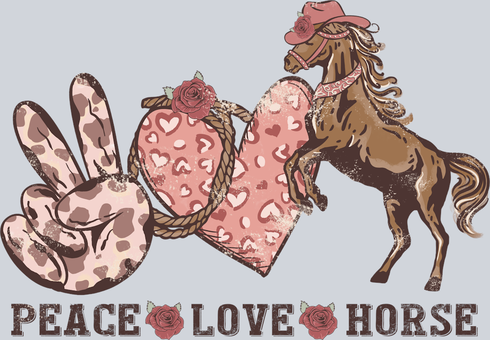 DTF Transfer Valentines - Peace Love Horse