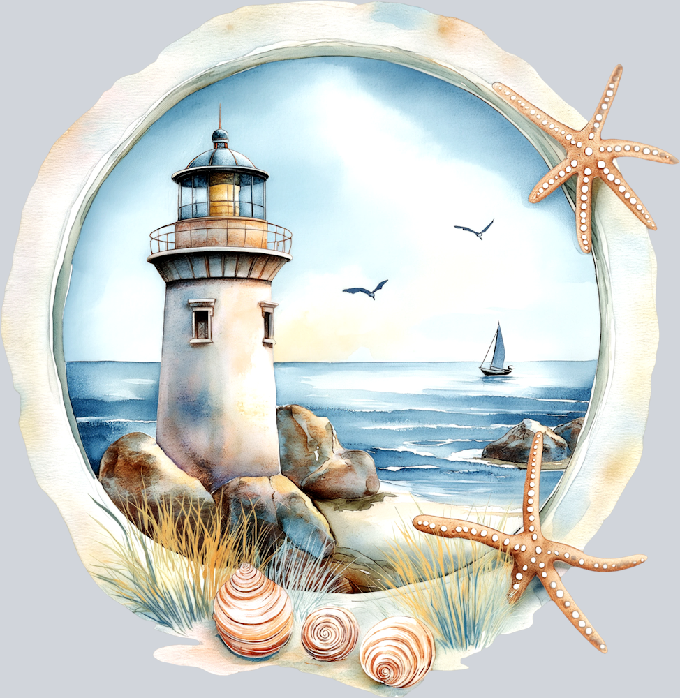 DTF Transfer High Seas - Lighthouse and the Ship