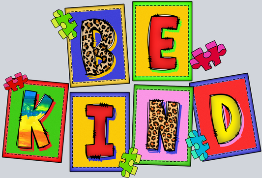 DTF Transfer Autism - Be Kind