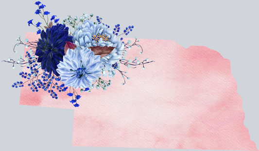 DTF Transfer Nebraska - Flowers Watercolor