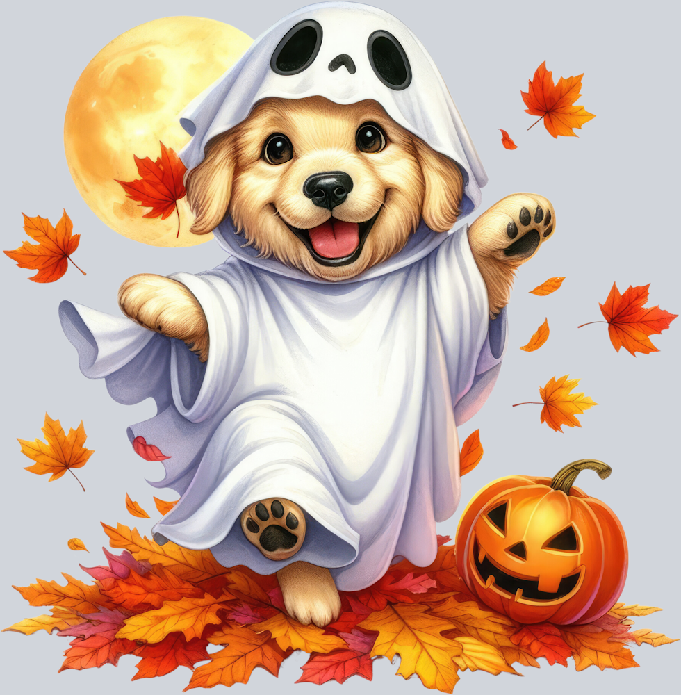 DTF Transfer Halloween  - Ghost Pup