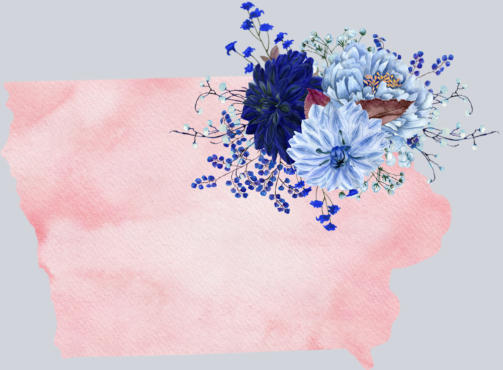 DTF Transfer Iowa - Flowers Watercolor