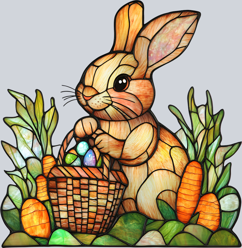 DTF Transfer Easter - Stained Glass Bunny