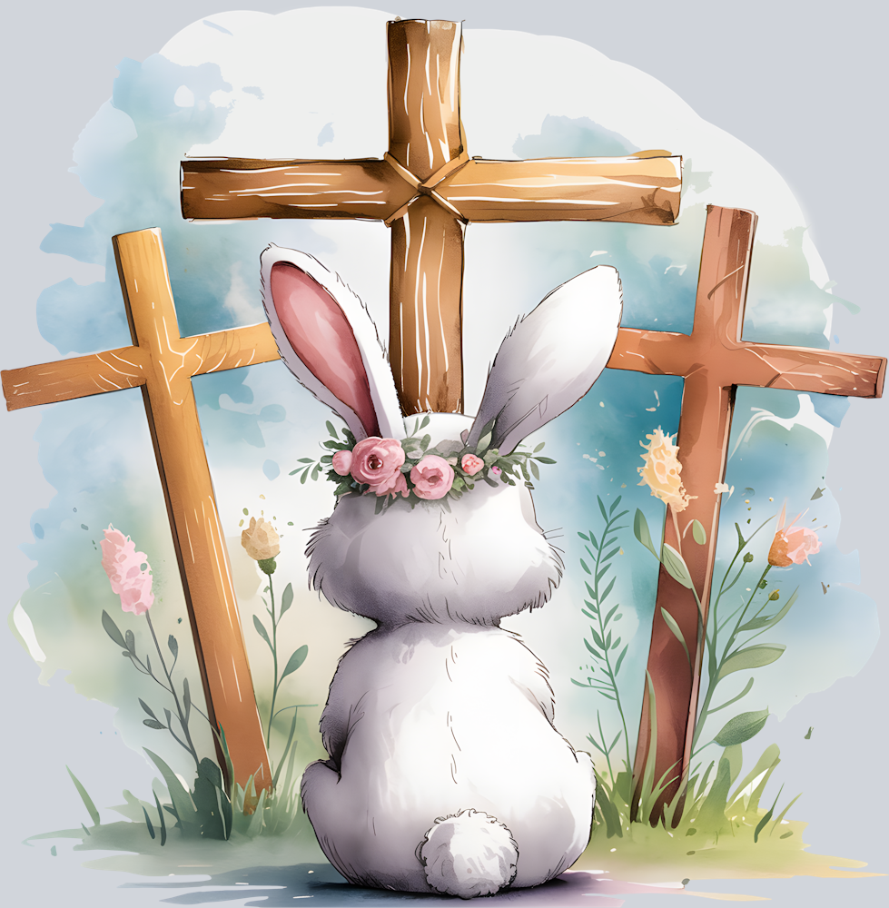 DTF Transfer Easter - Bunny Crosses
