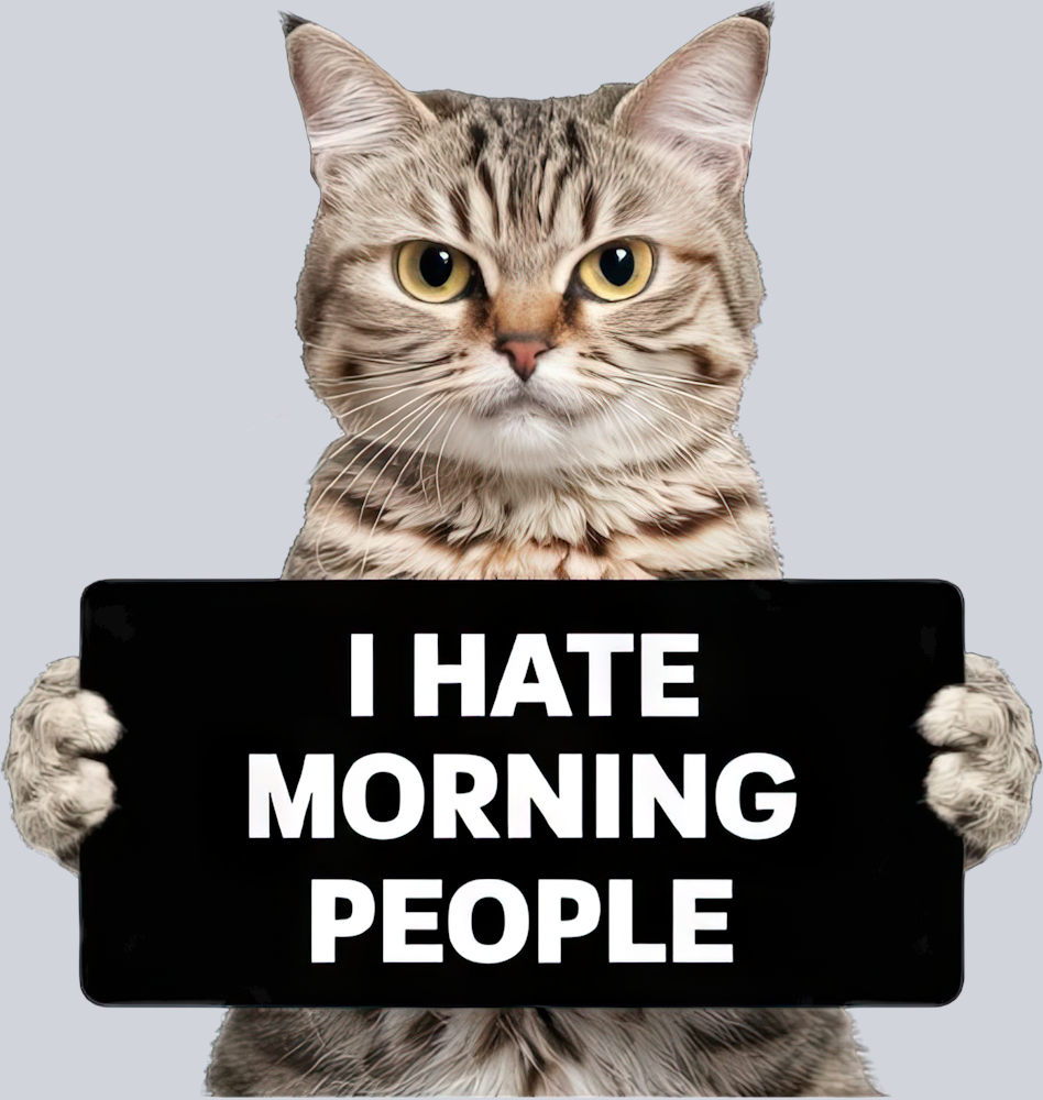 DTF Transfer Cats - I Hate Morning People