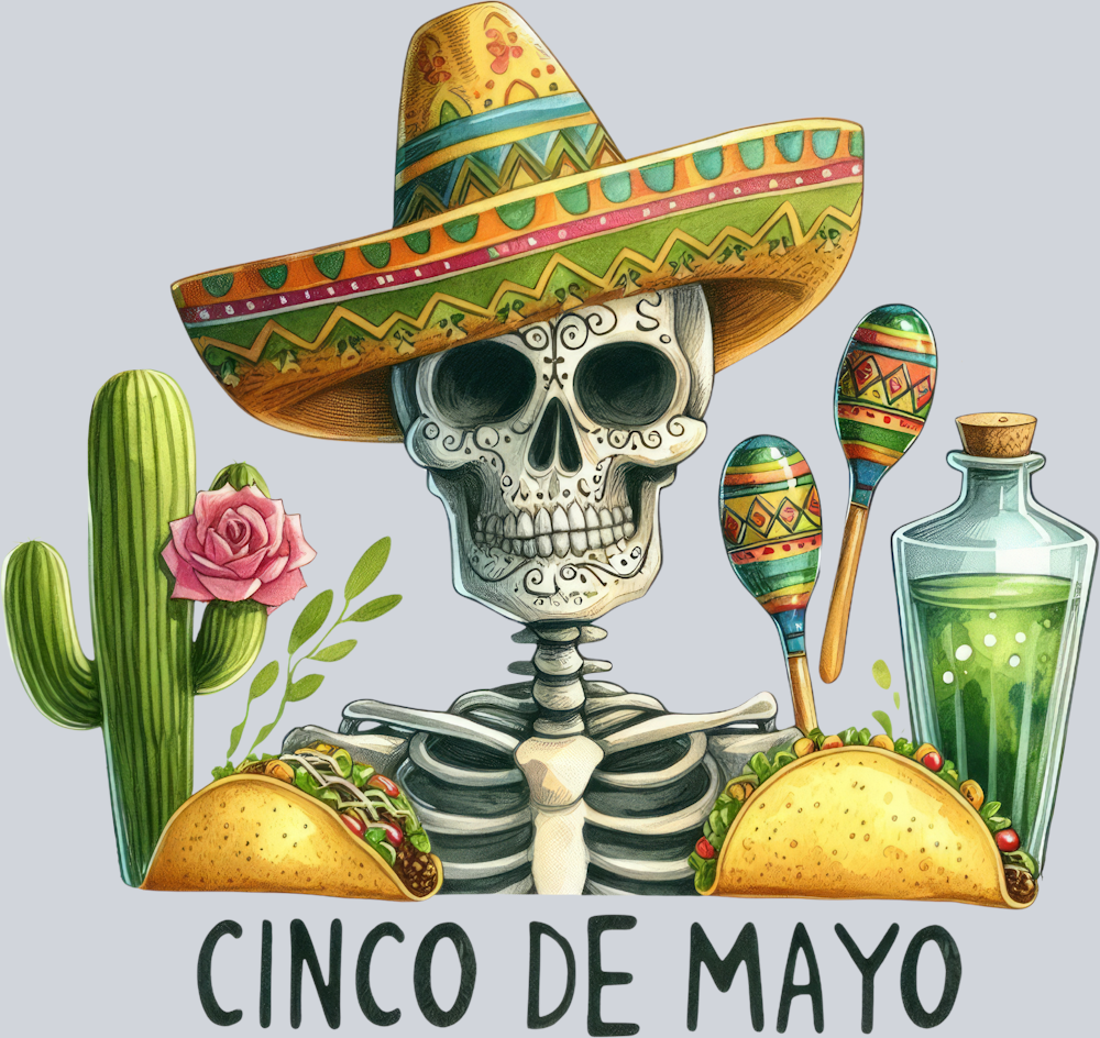 DTF Transfer Cinco de Mayo - Skeleton