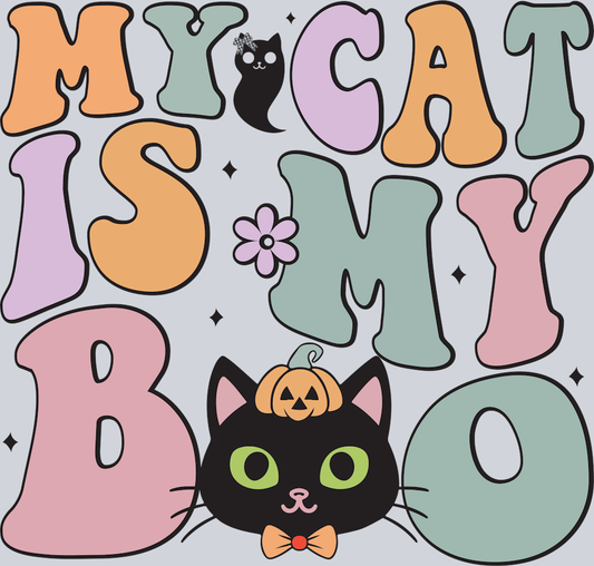 DTF Transfer Halloween - My Cat is my Boo