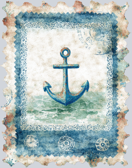 DTF Transfer High Seas - Postage Rusty Anchor