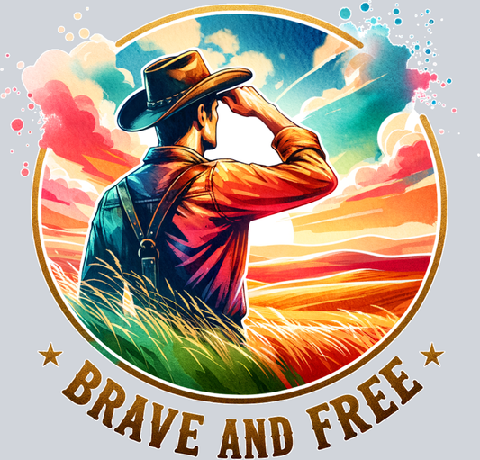 DTF Transfer Western - Brave and Free