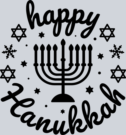 DTF Transfer Hanukkah - Happy Hanukkah Circular