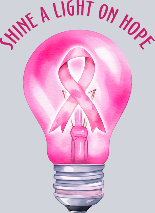 DTF Transfer Breast Cancer - Shine a Light on Hope