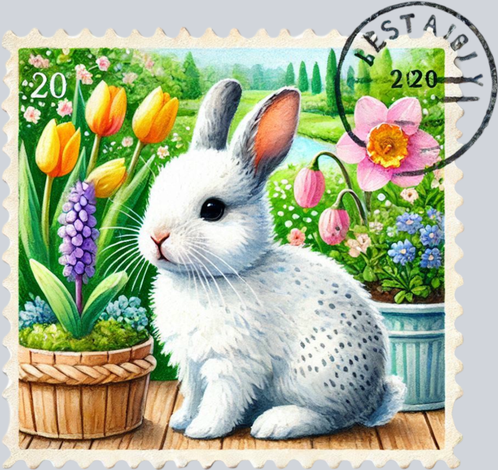 DTF Transfer Easter - Easter Green Postage Stamp