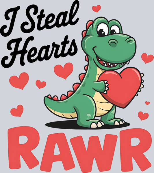 DTF Transfer Valentines - I Steal Hearts Rawr