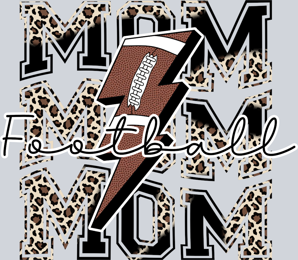 DTF Transfer Football - Mom Mom Mom Football