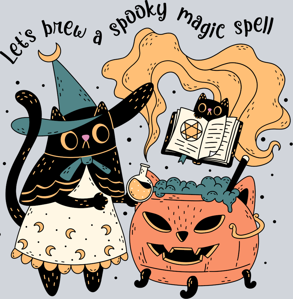 DTF Transfer Halloween - Let's brew a spooky magic spell