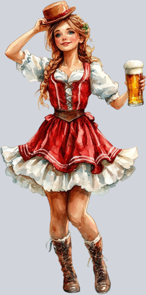 DTF Transfer Oktoberfest - Red Beer Maid