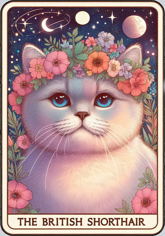 DTF Transfer Cats - Tarot Card British Shorthair