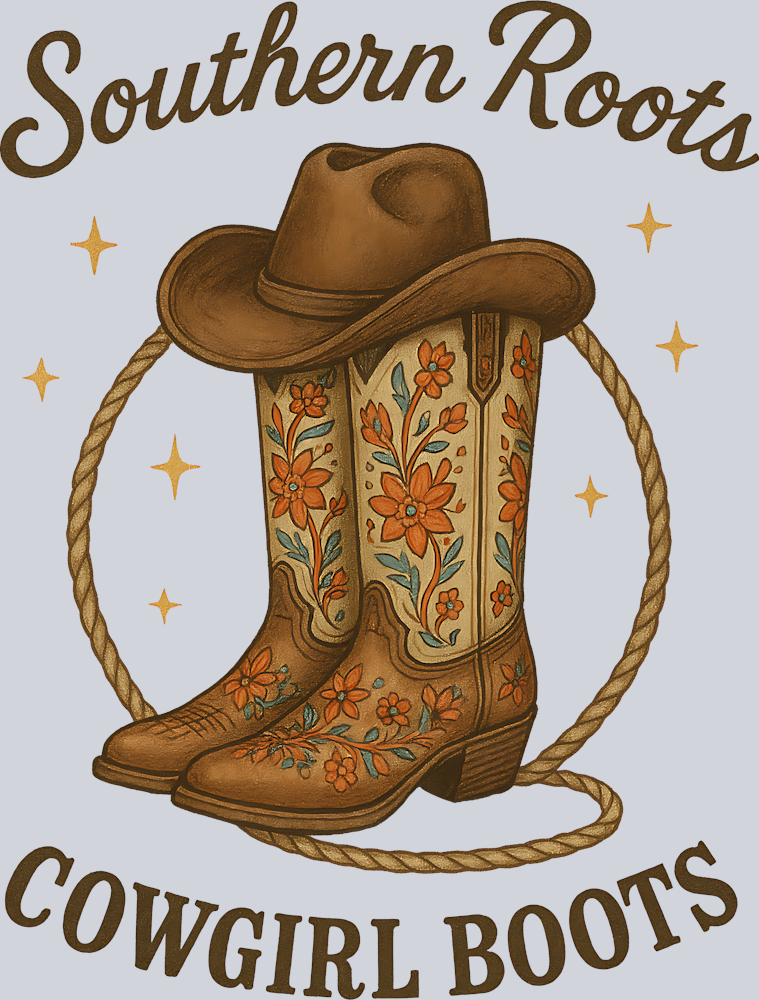 DTF Transfer Western - Southern Roots Cowgirl Boots