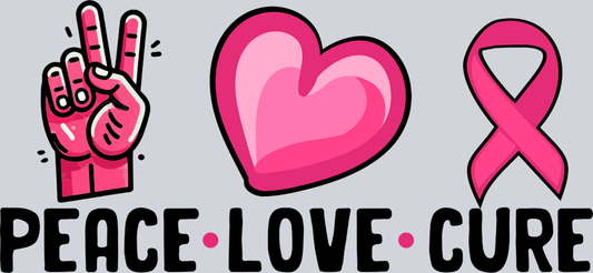 DTF Transfer Breast Cancer - Peace Love Cure