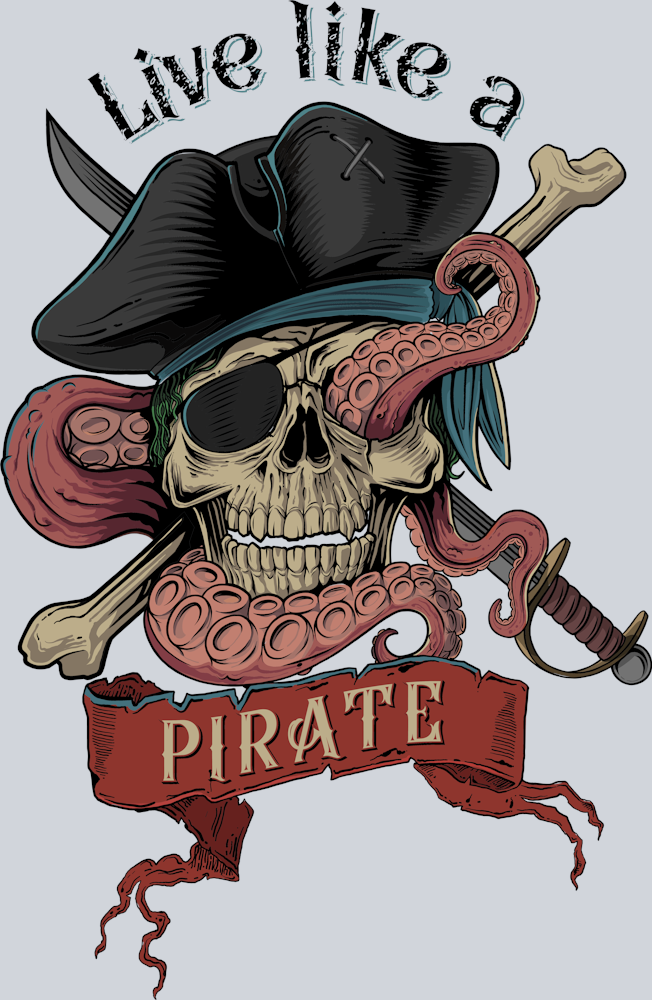 DTF Transfer High Seas - Live Like a Pirate
