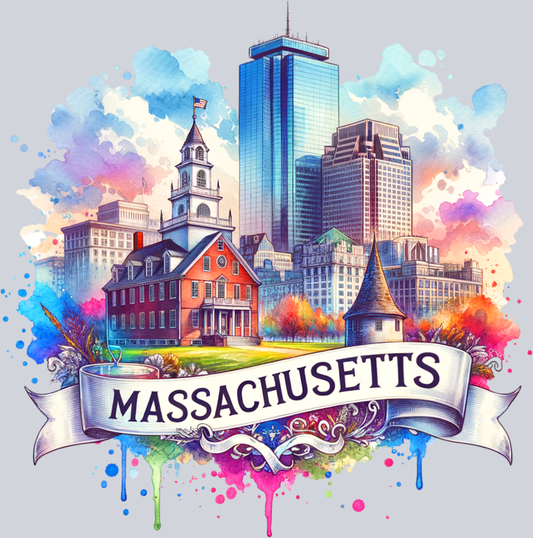 DTF Transfer Massachusetts - Retro Travel