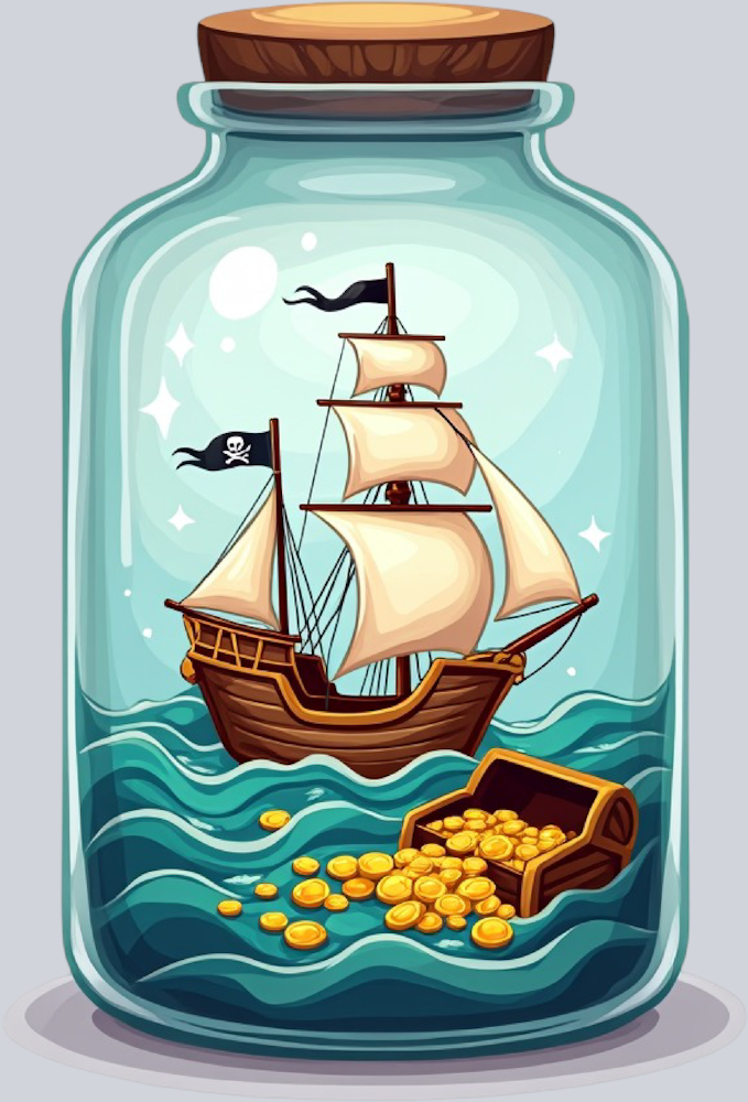 DTF Transfer High Seas - Ship in a Bottle
