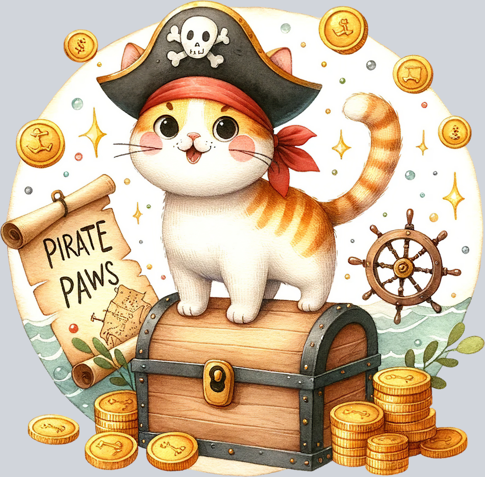 DTF Transfer High Seas - Cat Pirate
