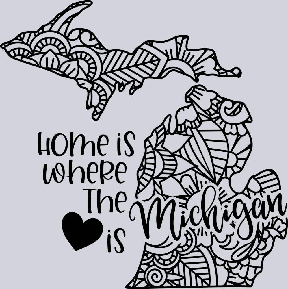 DTF Transfer Michigan - Home is where the Heart is