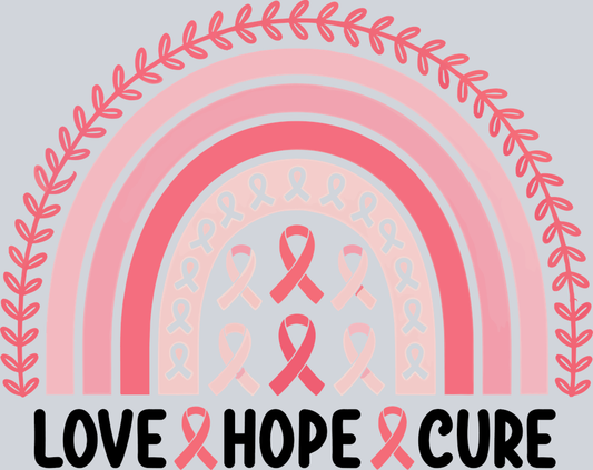 DTF Transfer Breast Cancer - Love hope cure