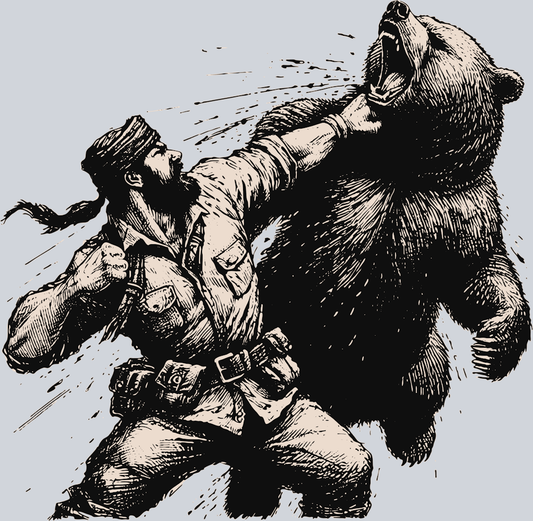DTF Transfer Hunting - Man Punching a Bear