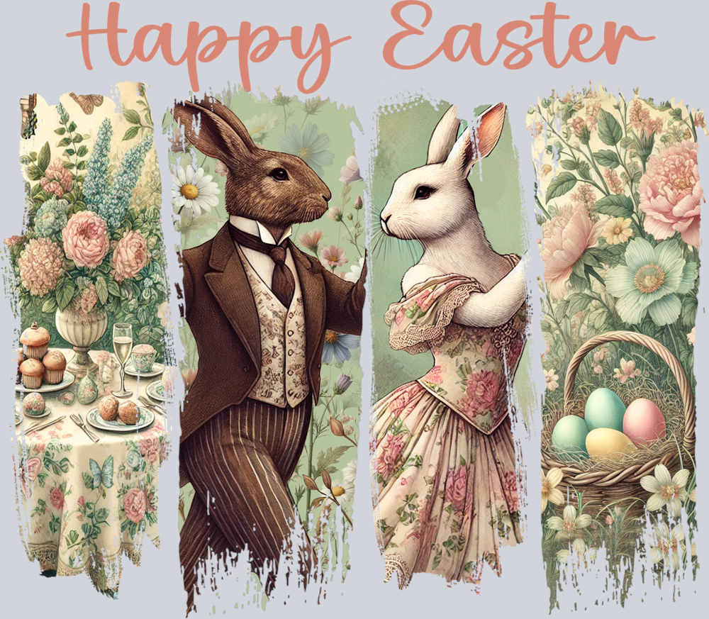 DTF Transfer Easter - Happy Easter Panels