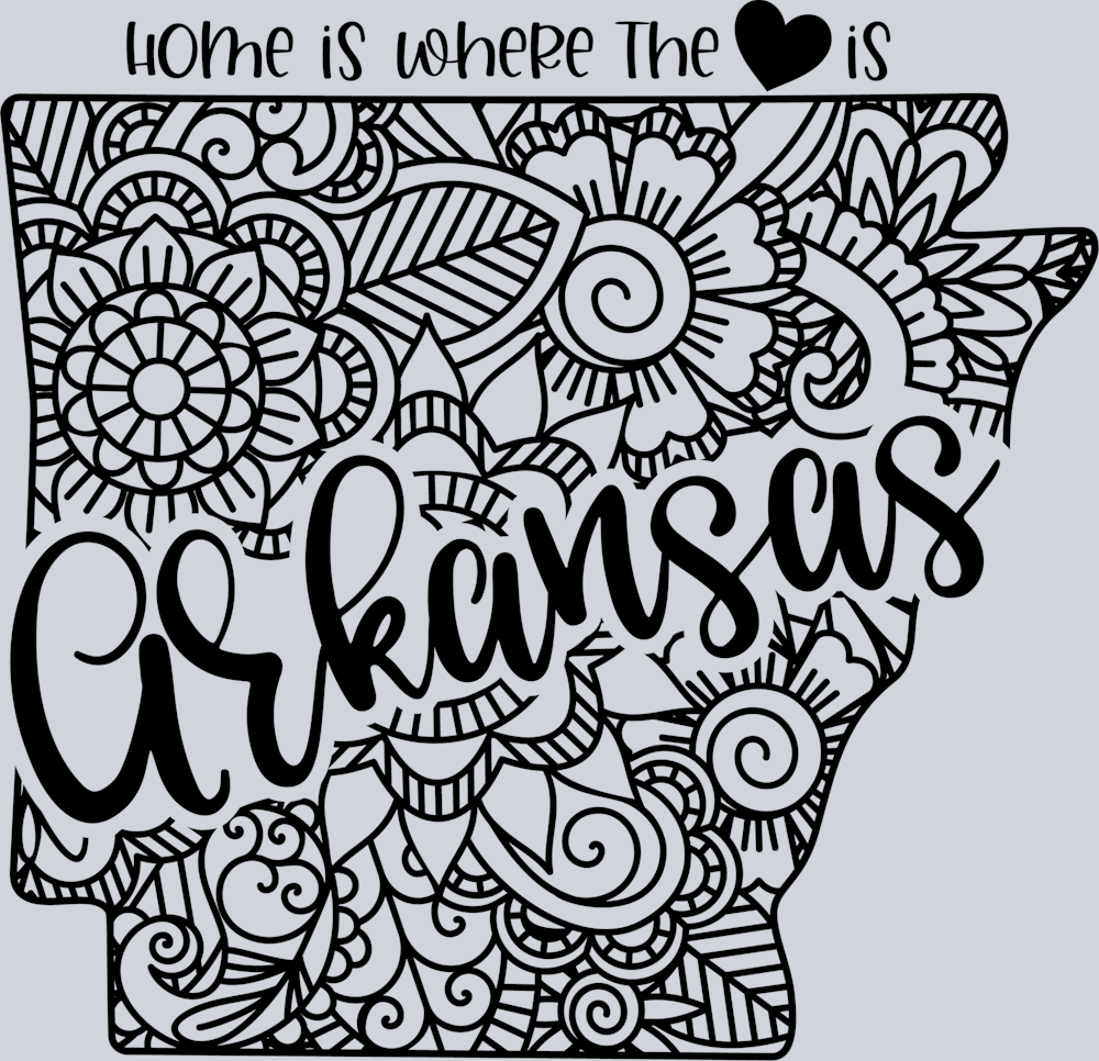 DTF Transfer Arkansas - Home is where the Heart is