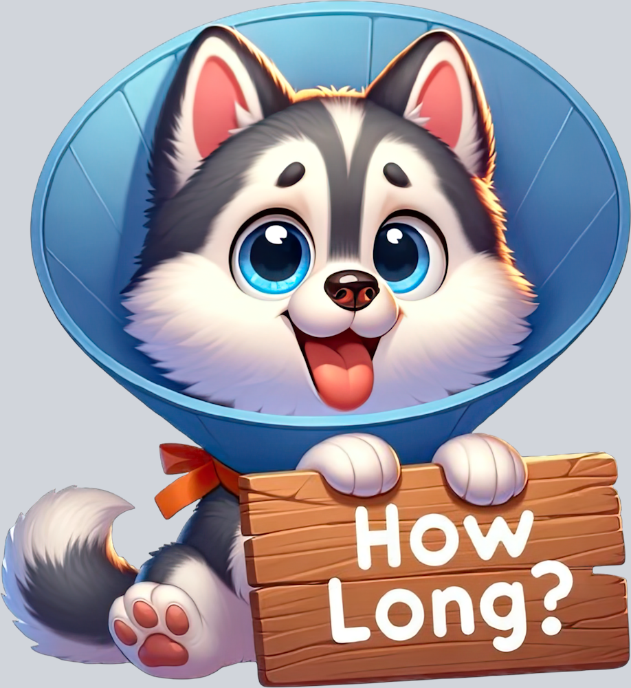 DTF Transfer Dogs - How Long Siberian-Husky