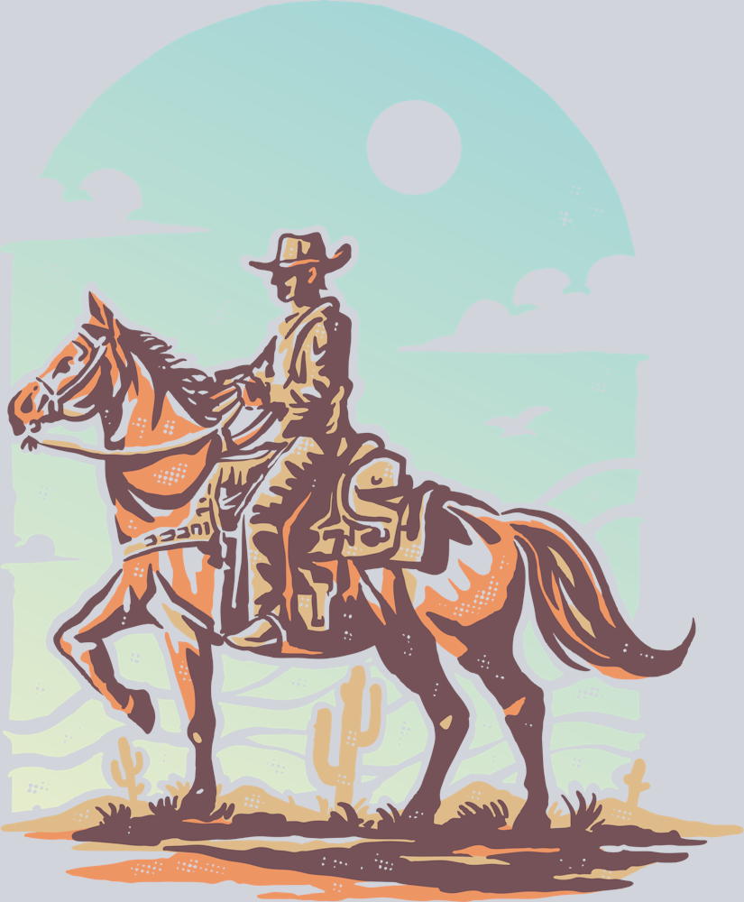 DTF Transfer Western - Cowboy Ride