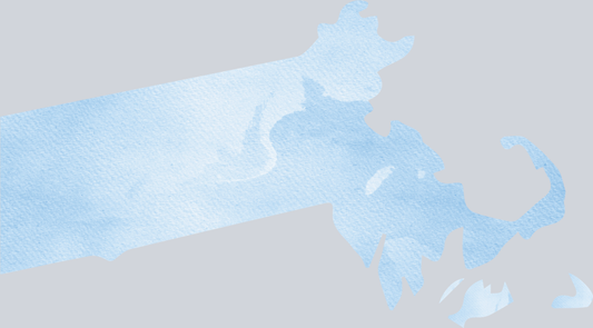 DTF Transfer Massachusetts - Watercolor Blue