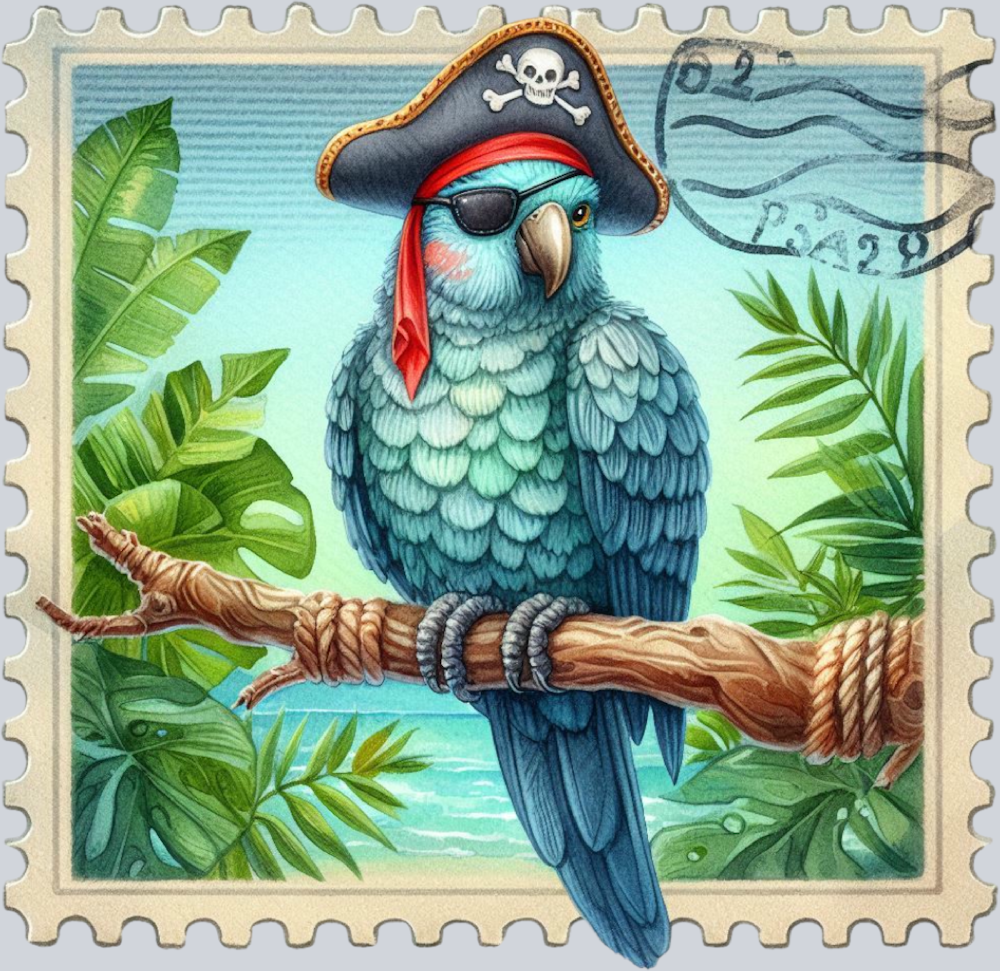 DTF Transfer High Seas - Postage Pirate Bird