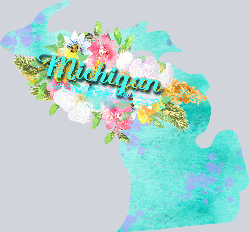 DTF Transfer Michigan - Watercolor Flowers