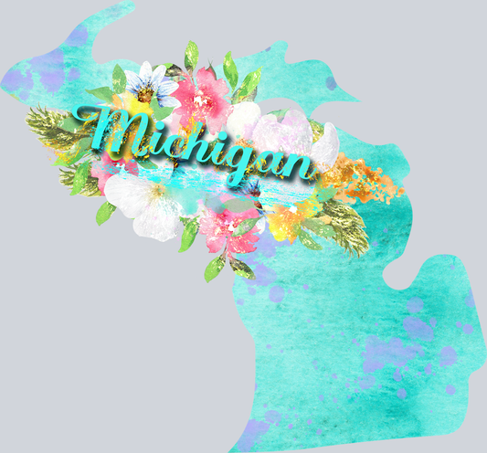 DTF Transfer Michigan - Watercolor Flowers
