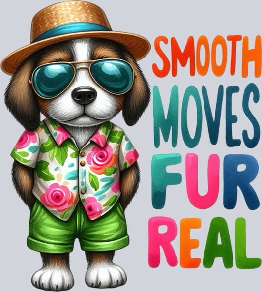 DTF Transfer Dogs - Smooth Moves Fur Real