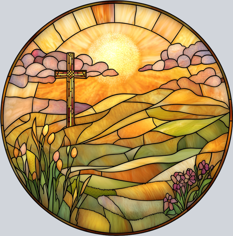 DTF Transfer Easter - Stained Glass Circle